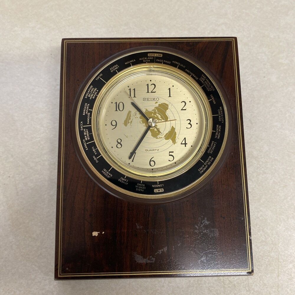 Vintage Seiko World Time Quartz Desk Clock